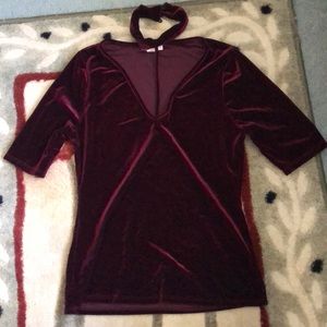 Red velvet choker top